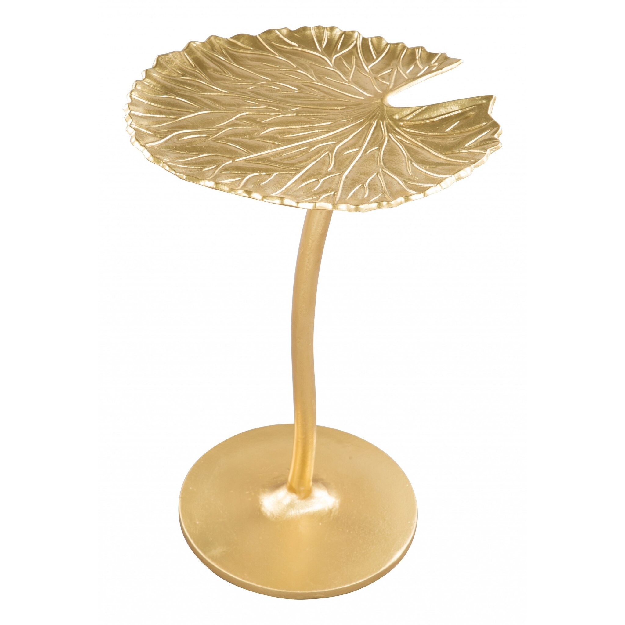 Gold Lilypad Side Table - 15 W x 22 D x 14.8 H