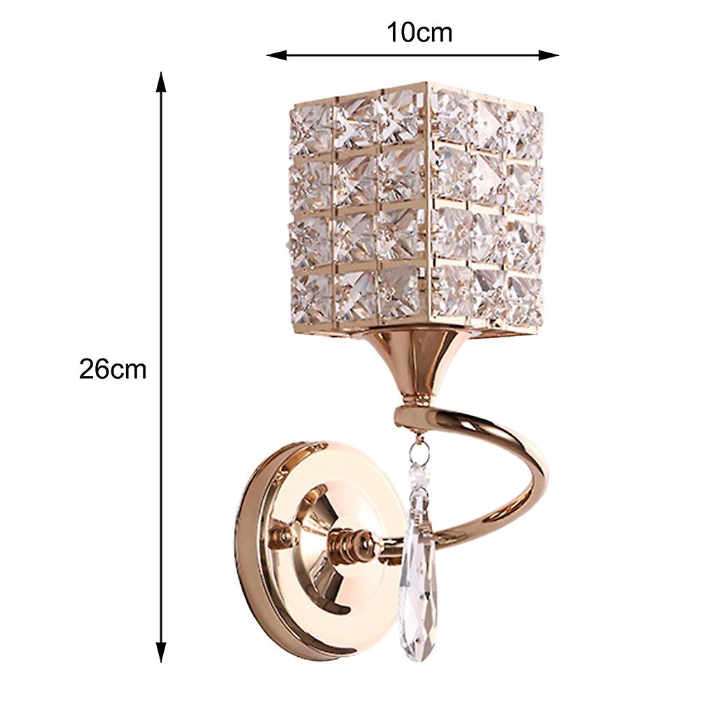 2xcrystal Wall Light Sconces Glass Wall Lamp Fixture E27 Gold Square