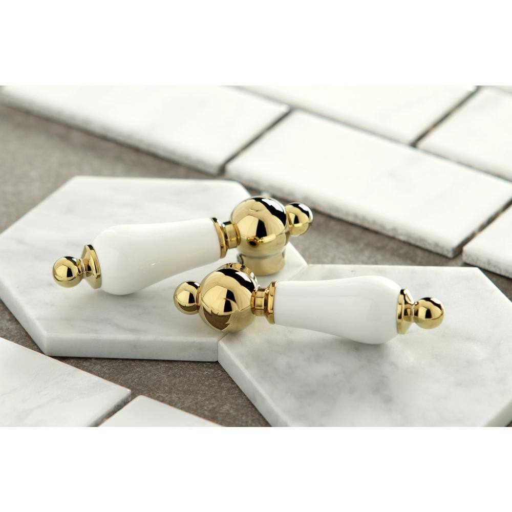 Kingston Brass Heritage 2-Handle Wall Mount Bathroom Faucet in Polished Brass HKS1222PL