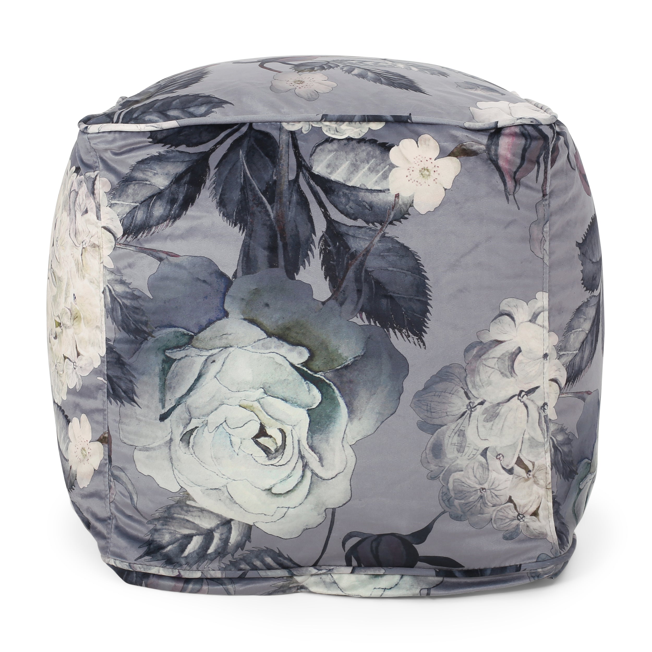 Amlin Traditional Fabric Flower Print Pouf