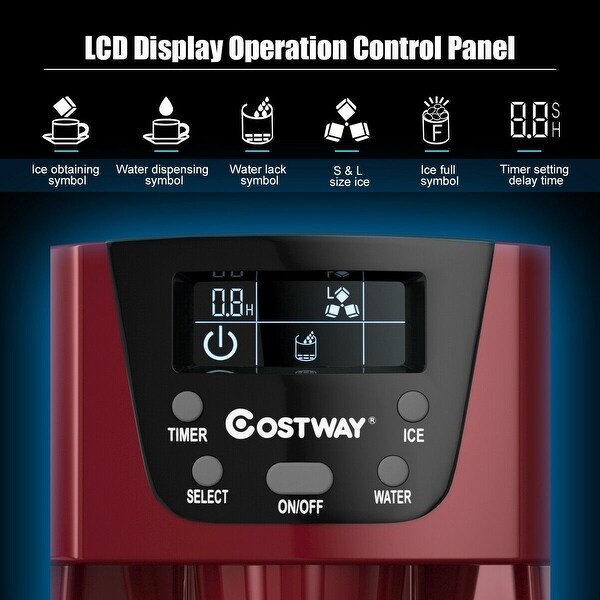 2-In-1 Ice Maker Water Dispenser 36lbs/24H LCD Display - 10