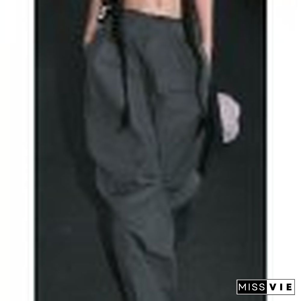 Gray Y2K Baggy Cargo Pants