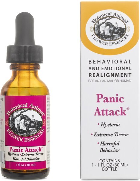 Botanical Animal Flower Essences Panic Attack Calming Pet Supplement， 1-oz bottle