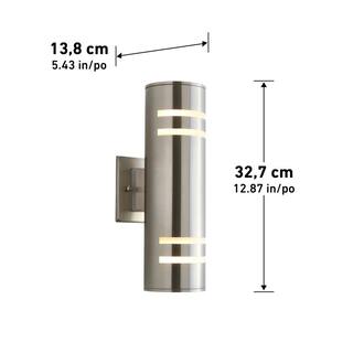 Artika V3 Stream Stainless Steel Modern Outdoor Hardwired Garage and Porch Light Cylinder Sconce AMP74