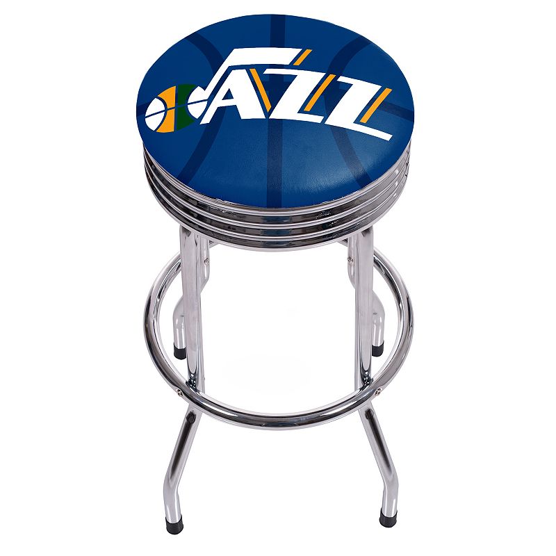 Utah Jazz Padded Ribbed Bar Stool