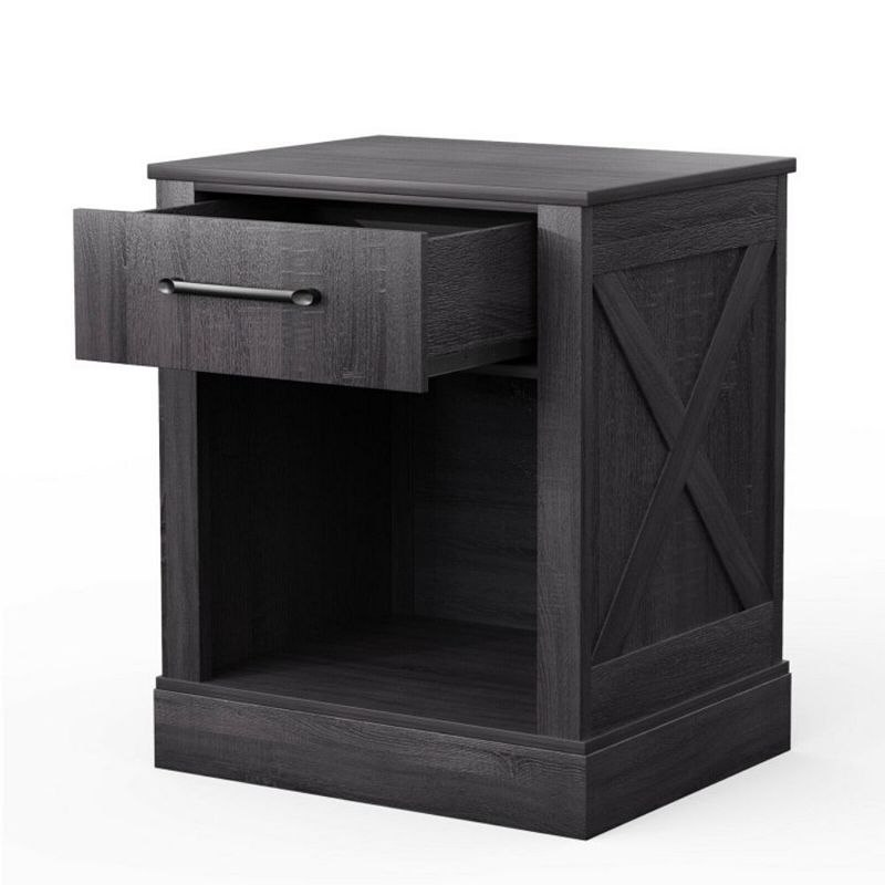 Hivago Compact Nightstand with Drawer and Shelf