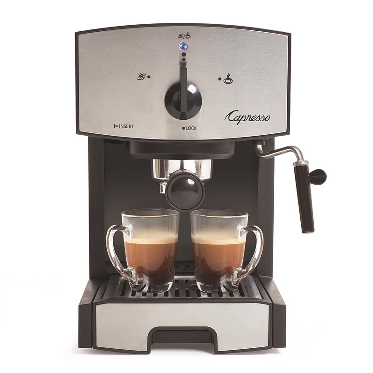 Capresso 42 oz Black/Silver Coffee and Espresso Maker