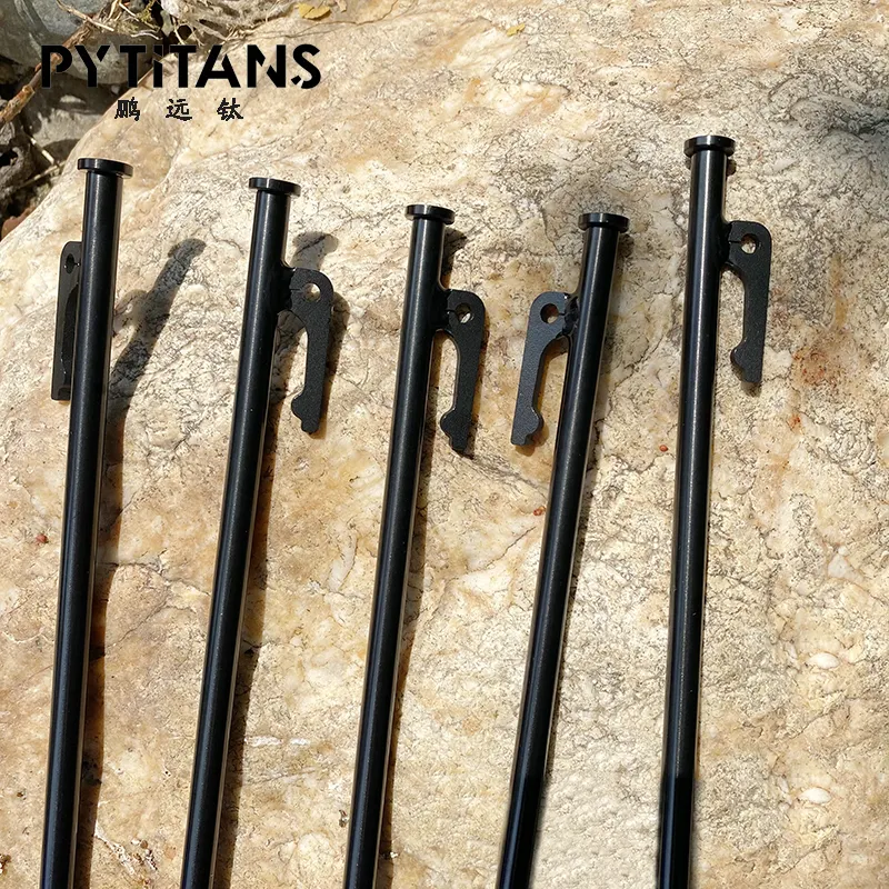 Outdoors Mountain Climbing Camping Hiking Tent Stakes GR5 titanium Solid 8*240 Tent Stakes tent Pegs by PYTITANS