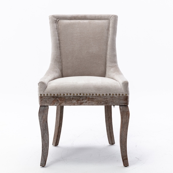 Ultra Side Fabric Dining Chair with Neutrally Toned Solid Wood Legs