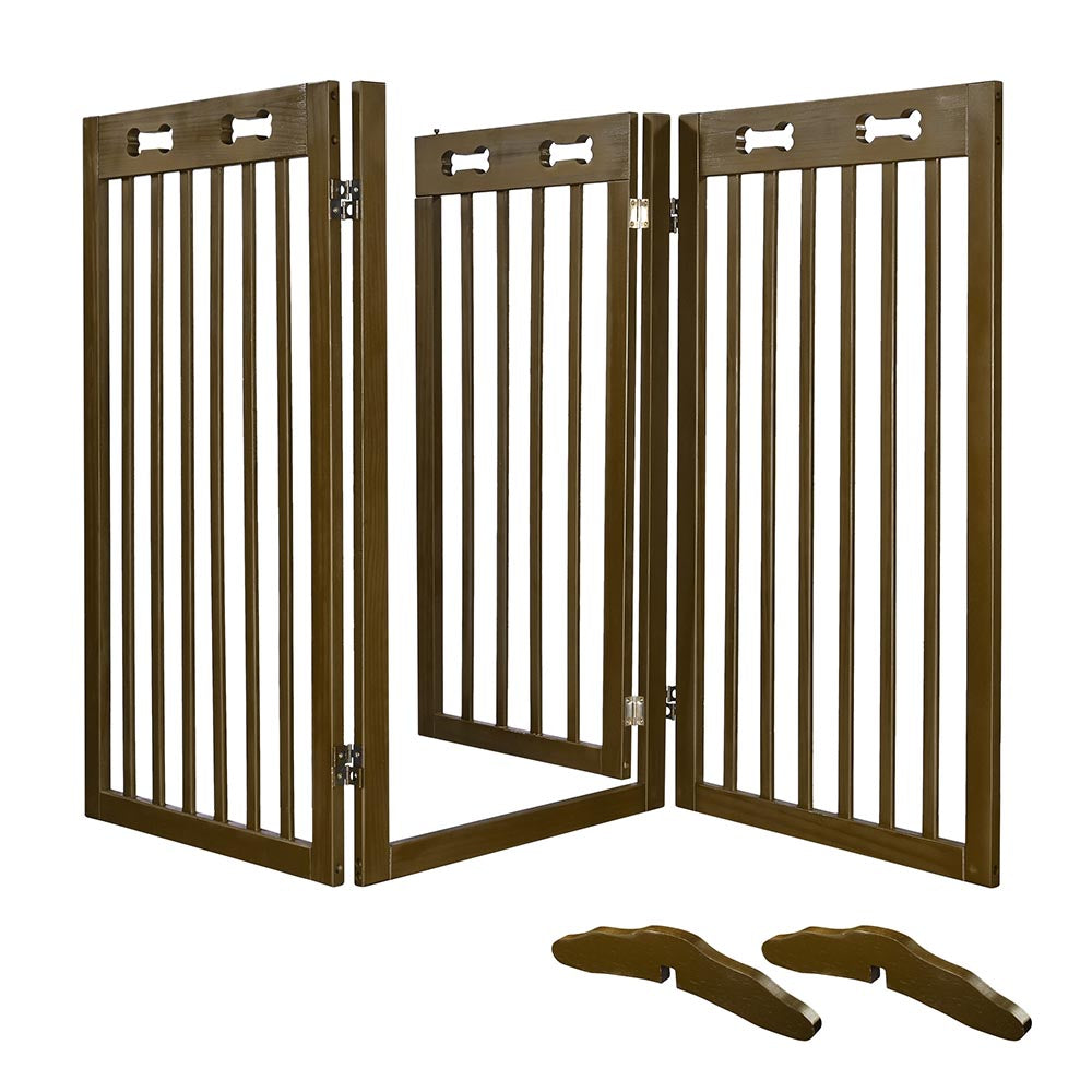 Yescom 3-Panel Folding Wood Pet Gate Grate Baby Barrier 60x36in