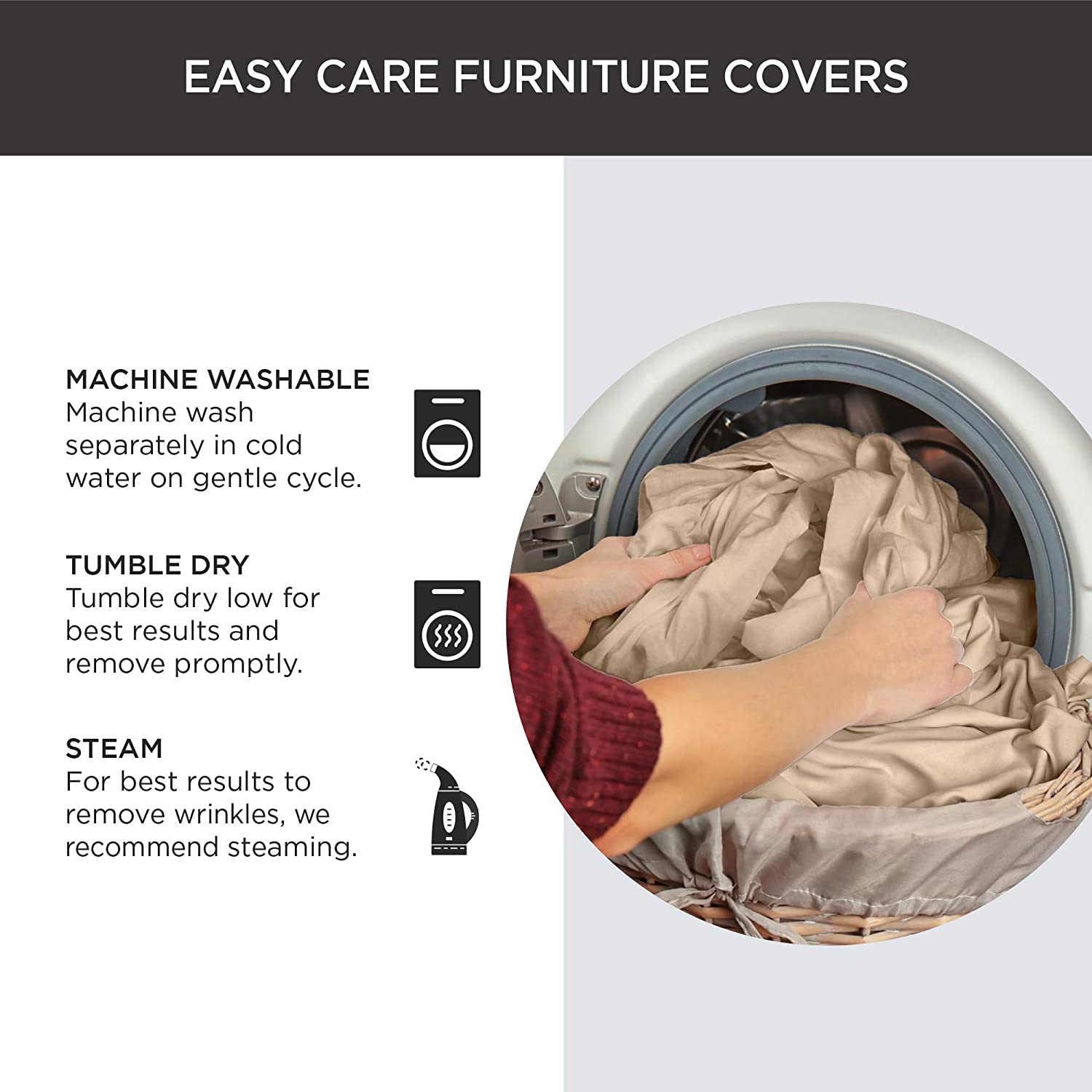 Microfiber Non-Slip Sofa Furniture Cover | Gray | Water Resistant | Machine Washable One Piece