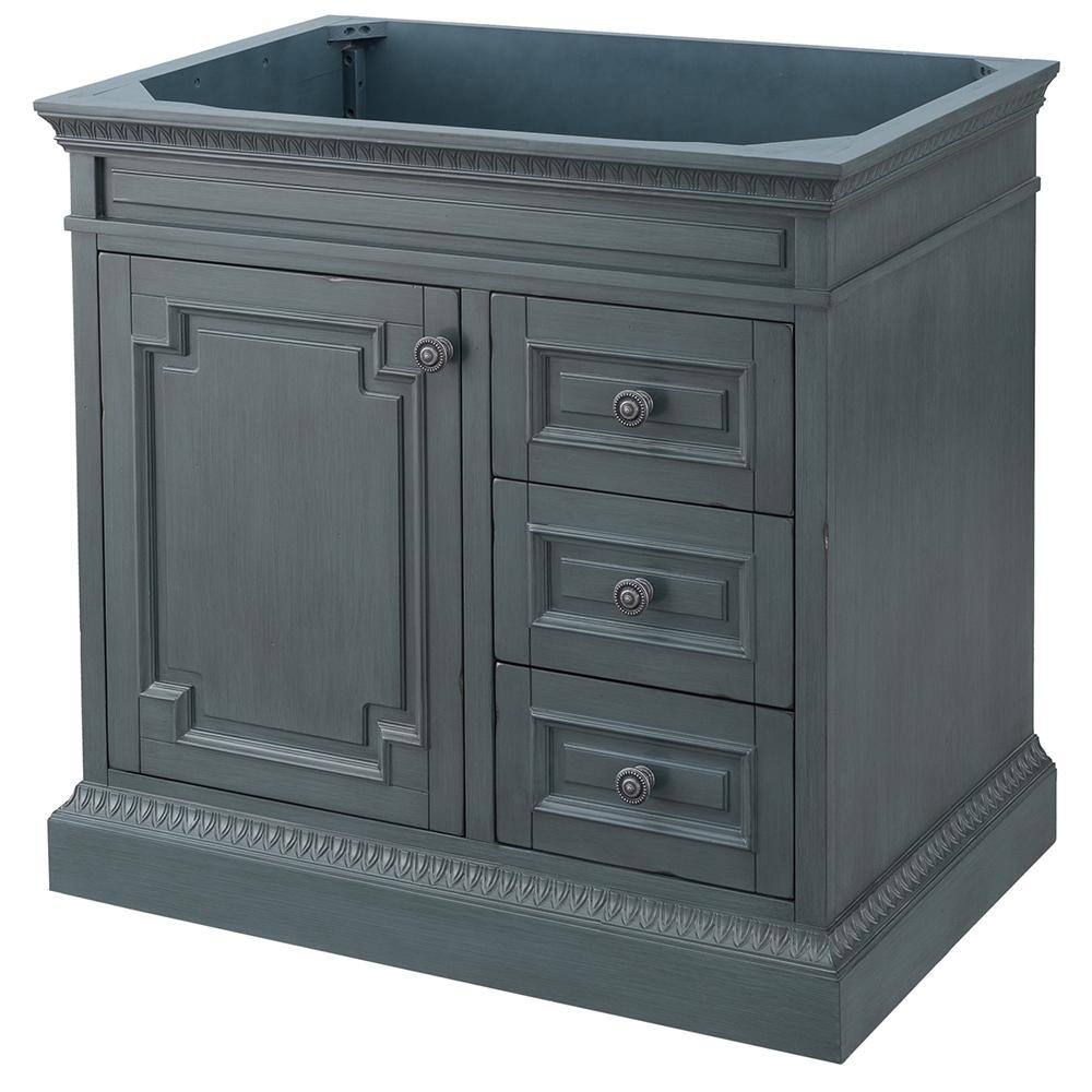 Home Decorators Collection Cailla 36 in. W x 21.50 in. D Bath Vanity Cabinet Only in Distressed Blue Fog CKBV3622D