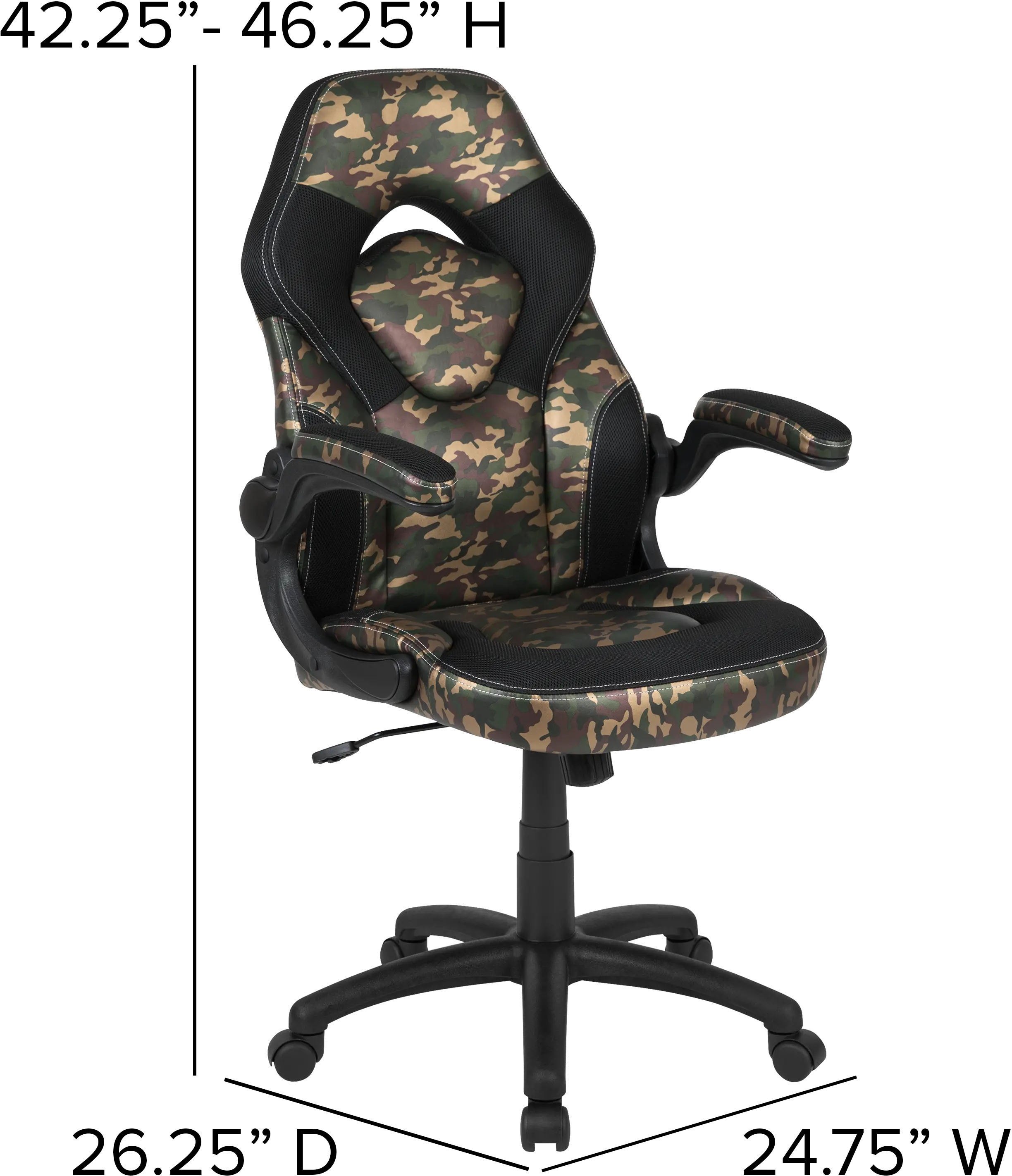 X10 Camouflage and Black Gaming Swivel Chair