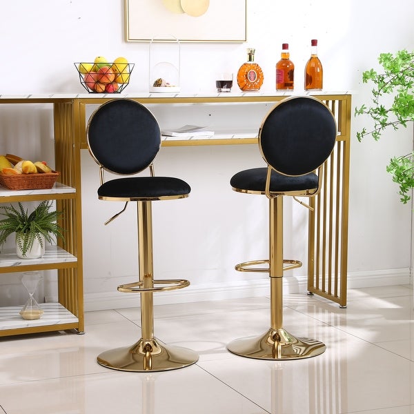 2pcs Bar Stools Round Seat High Quality Dining Chairs