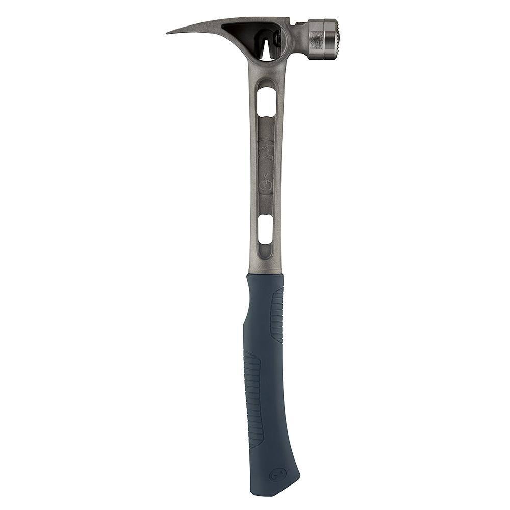 Stiletto 15 oz. TiBone 3 Milled Face Hammer with 18 in. Curved Handle and 9 oz. Drywall Axe Fiberglass Hammer with 13 in. Handle TB3MC-DRYAXE9-F