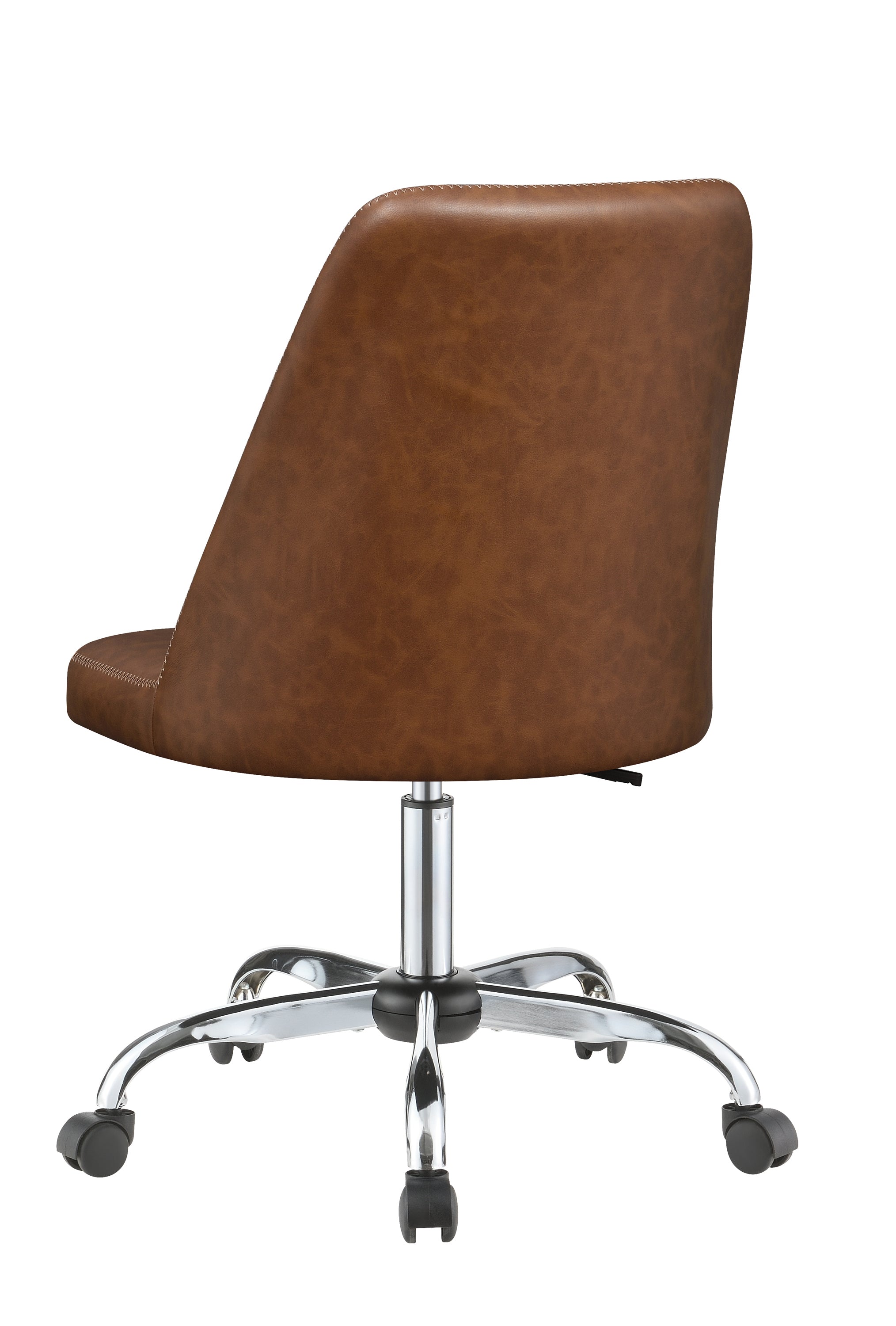 Althea Upholstered Tufted Back Office Chair Brown And Chrome-881197