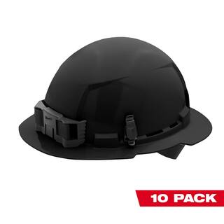 MW BOLT Black Type 1 Class E Full Brim Non-Vented Hard Hat with 4-Point Ratcheting Suspension (10-Pack) 48-73-1111X10