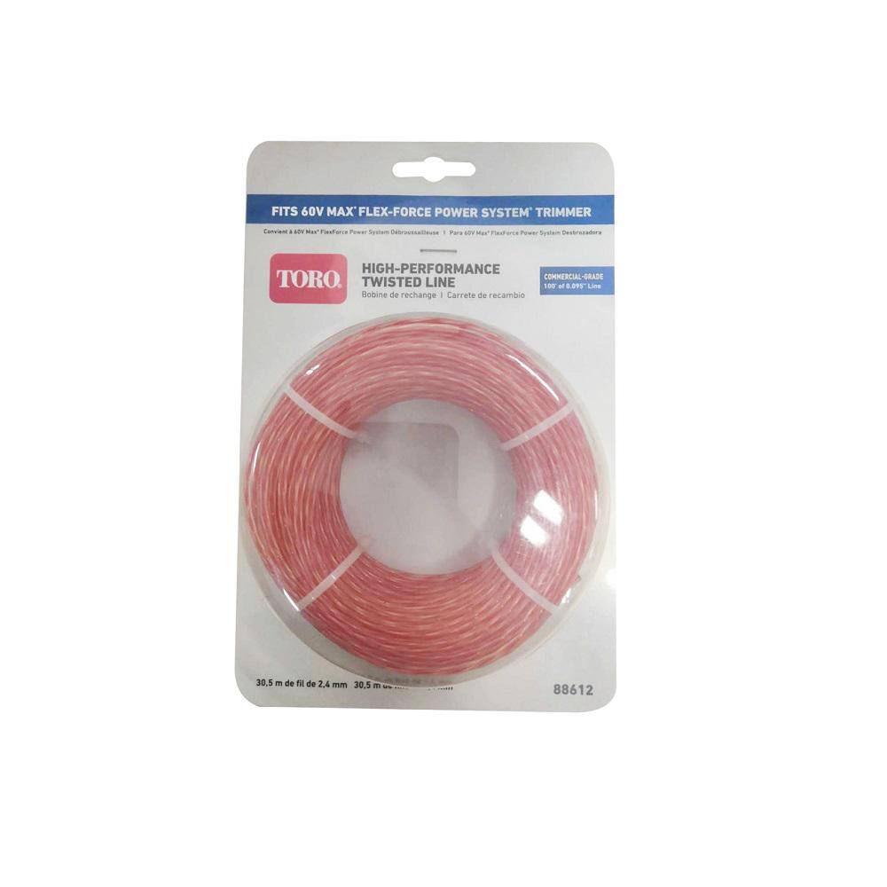 Toro 0.095 in. 100 ft. Trimmer Line Replacement for 60V 14 in.  16 in. String Trimmer 88612