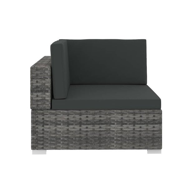 4 Piece Garden Sofa Set with Cushions Poly Rattan Gray - Overstock - 35097599