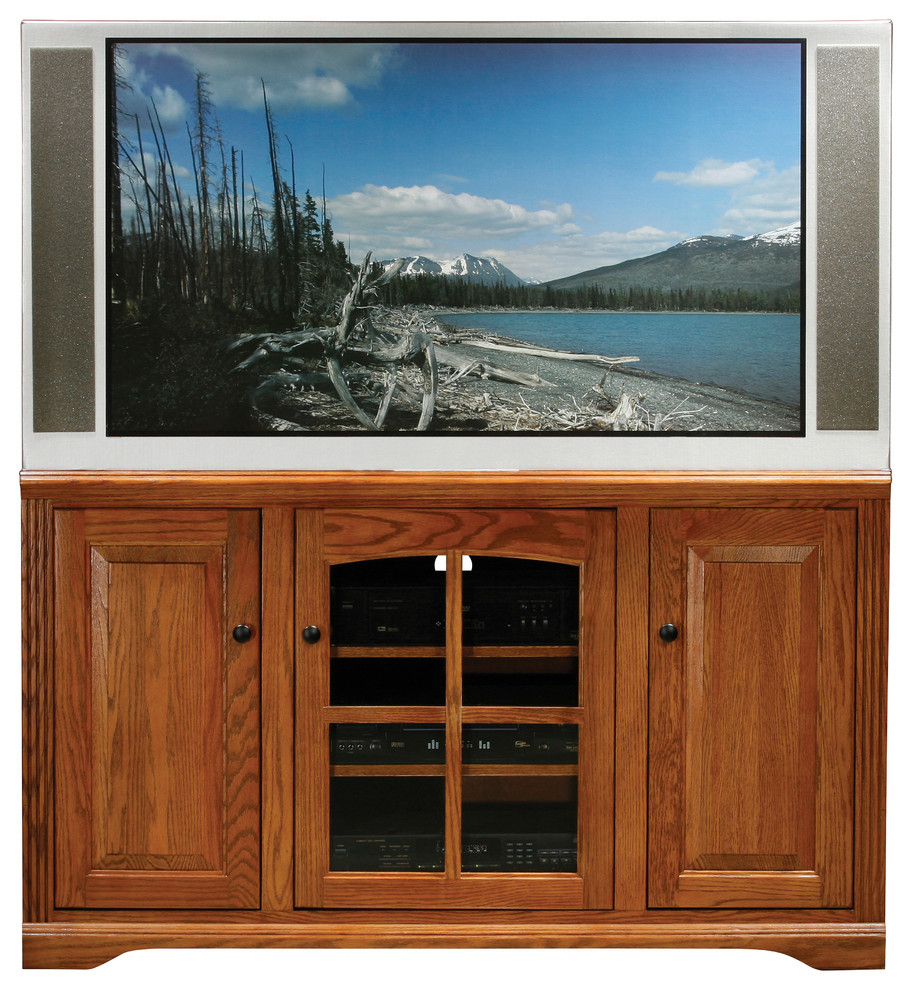 Oak Ridge 55 quotTall Entertainment Console   Transitional   Entertainment Centers And Tv Stands   by Eagle Furniture  Houzz