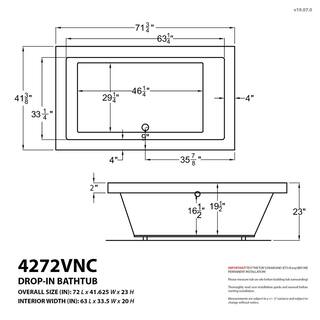 Universal Tubs Sapphire 6 ft. Rectangular Drop-in Whirlpool and Air Bath Tub in White HD4272VNCDL