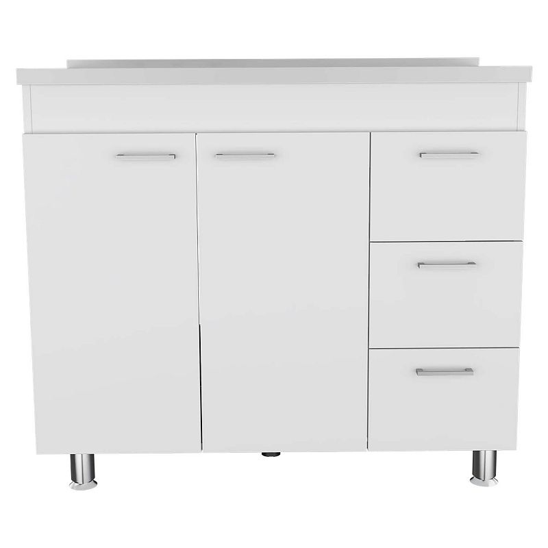 Darien Base Cabinet， Double Door Cabinet， Three Drawers， Four Legs