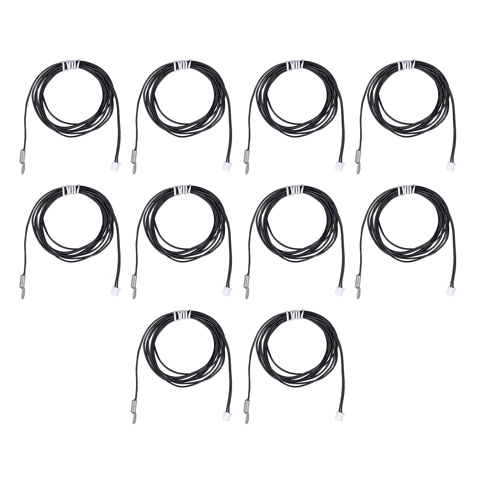 10pcs Temperature Sensor Probe Ntc Thermistor Temp Transducer Cold Pressed Terminal 2 Meters5k B3950