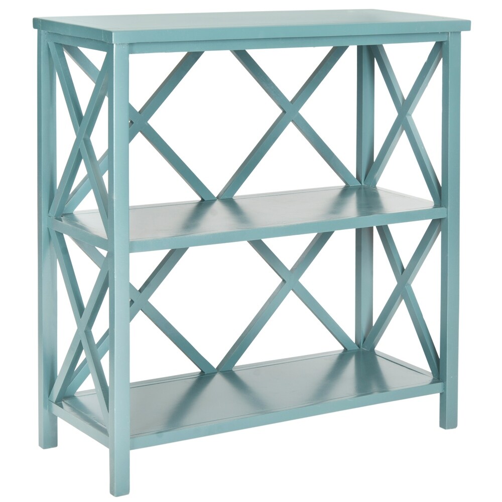 SAFAVIEH Liam Teal Open Bookcase   33.5\