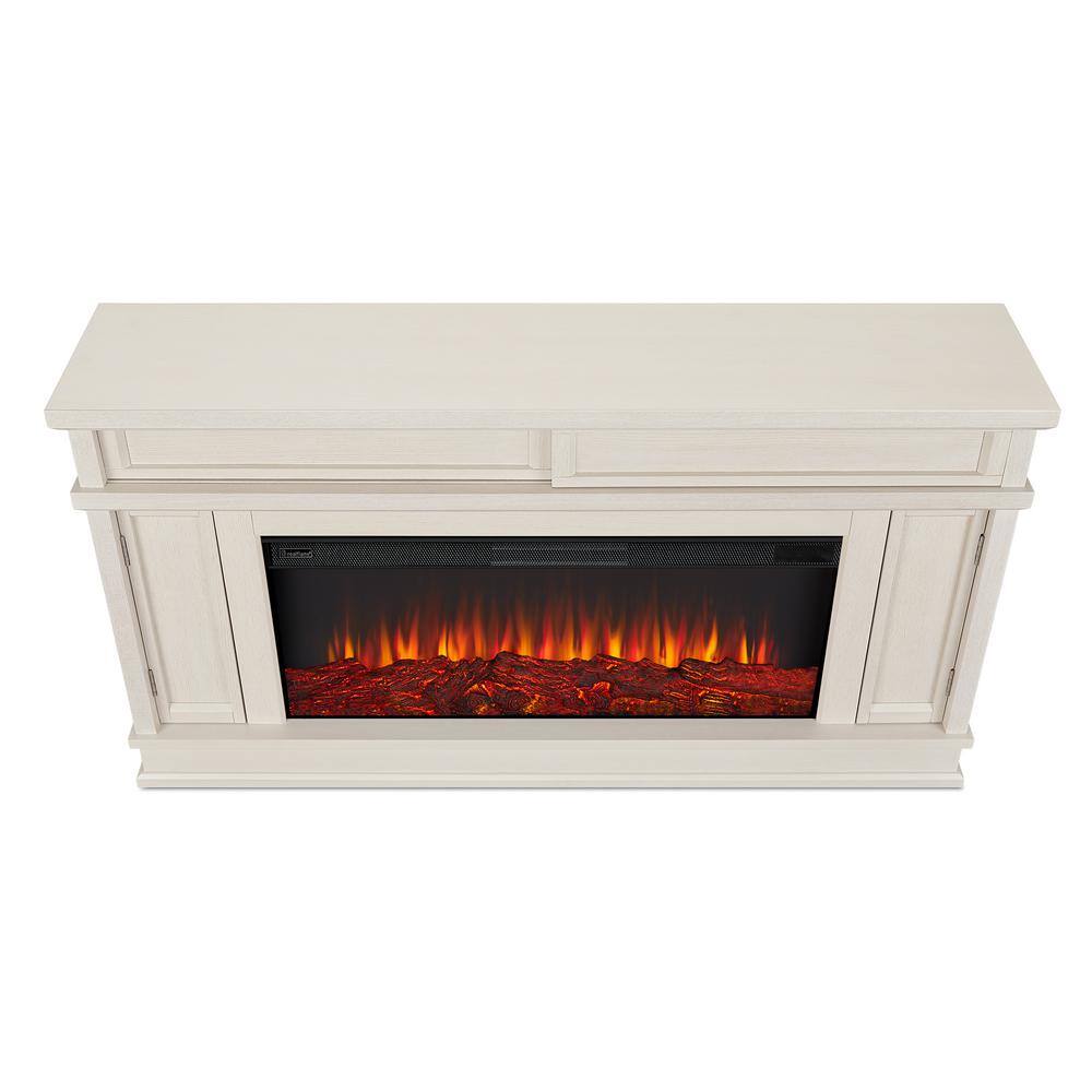 Real Flame Torrey 60 in. Freestanding Electric Fireplace in Bone White 4020E-BNE