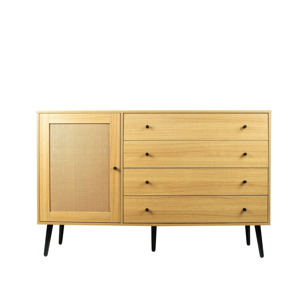 55 inch Wood Sideboard with 4 Long Drawers