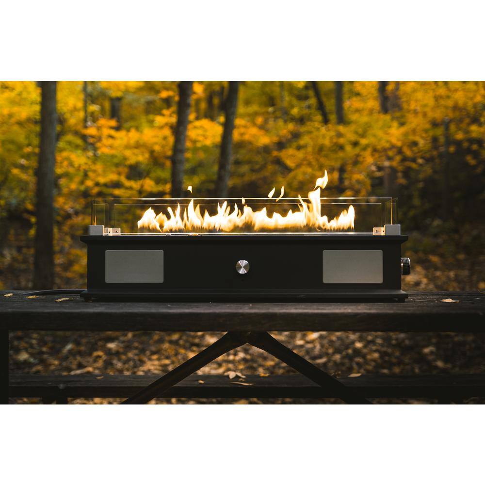 UKIAH Loom II Portable Tabletop Gas Fire Pit with Beat to Music Sound System Black TK-1004-L2