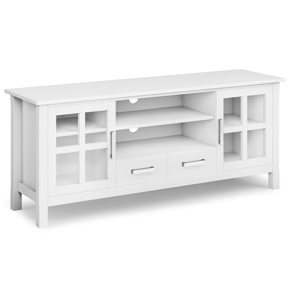 WYNDENHALL Waterloo SOLID WOOD 60 inch Wide Contemporary TV Media Stand For TVs up to 65 inches   60\