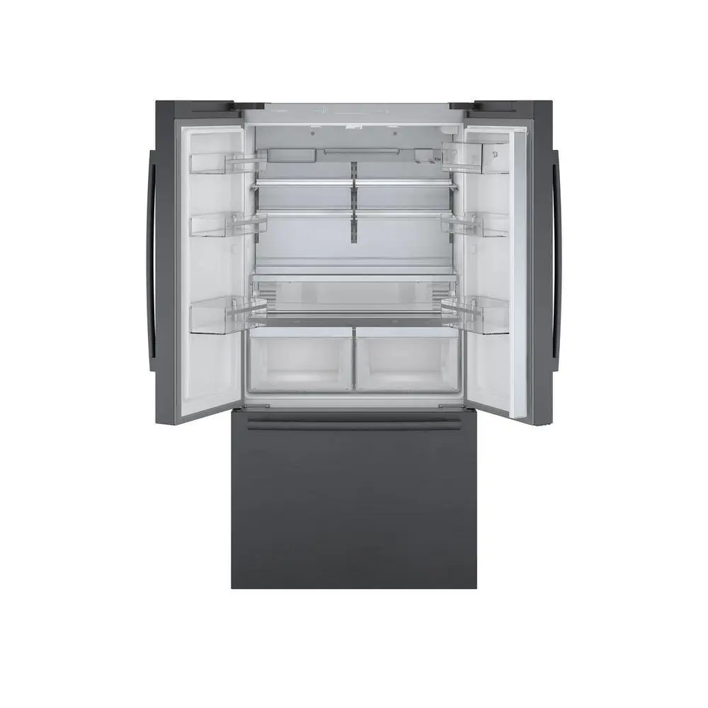 Bosch 800 Series 36 in. 21 cu. ft. Smart Counter Depth French Door Refrigerator in Black Stainless Steel Internal Water  Ice B36CT80SNB