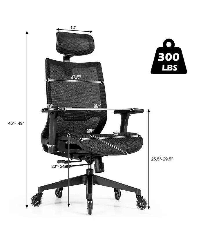 Costway Office Chair Adjustable Mesh Computer Chair with Sliding Seat