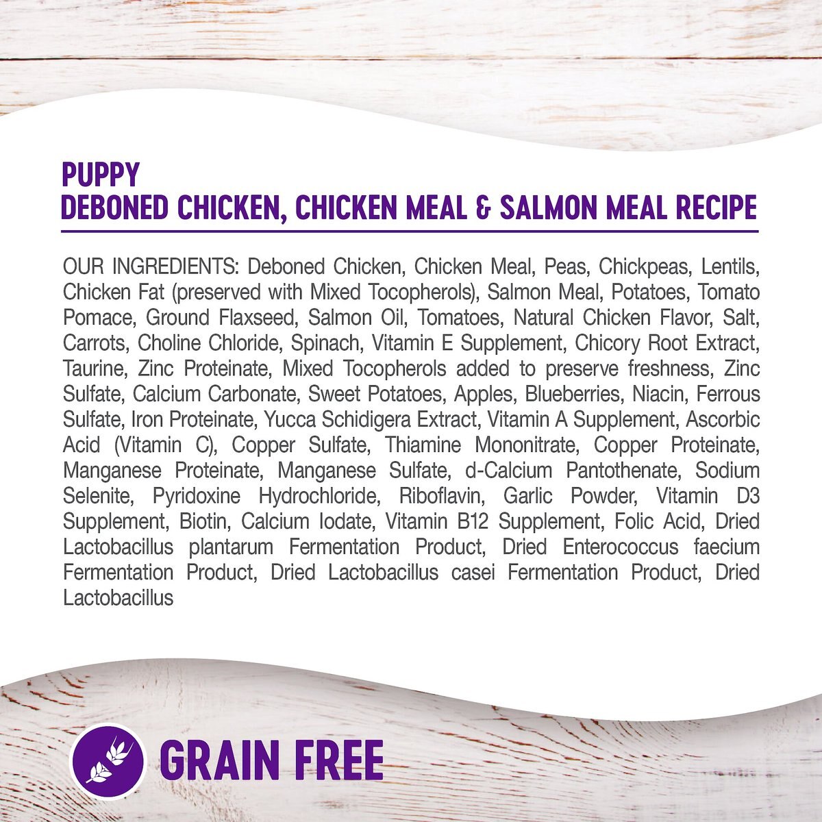 Wellness Grain-Free Complete Health Puppy Deboned Chicken， Chicken Meal and Salmon Meal Recipe Dry Dog Food