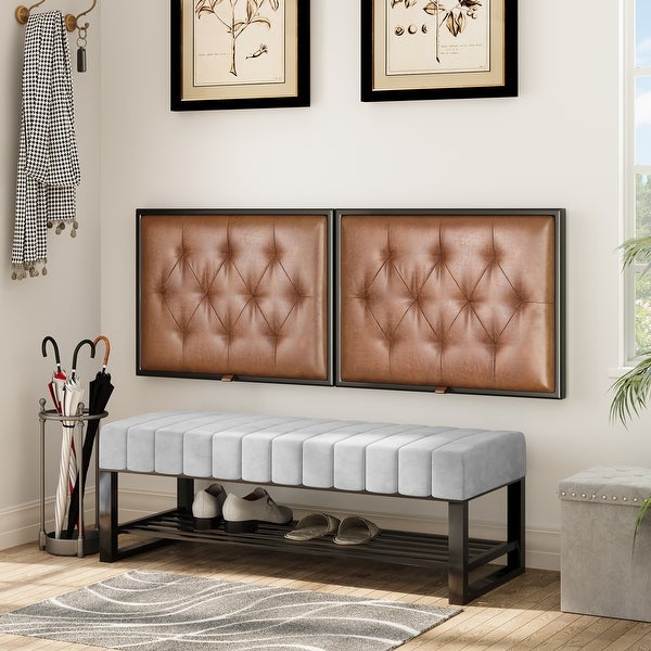 King Wall Mounted Headboard Multifunction PU Upholstered Headboard - - 38076337