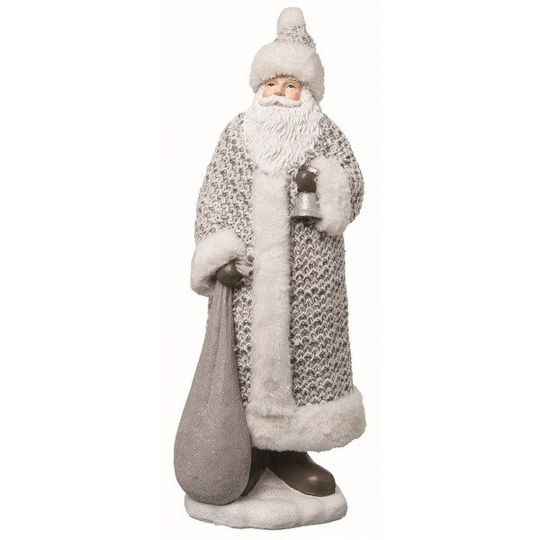 Transpac Resin Gray Christmas Snow Santa Figurine