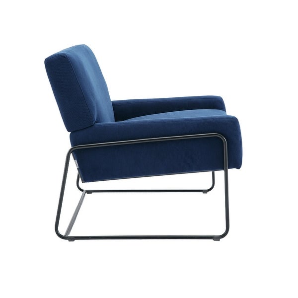 Modern Industrial Slant Armchair with Metal Frame