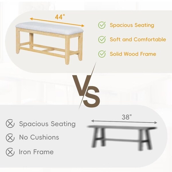 Extendable Dining Table Set，with Removable Leaf and Upholstered Chairs