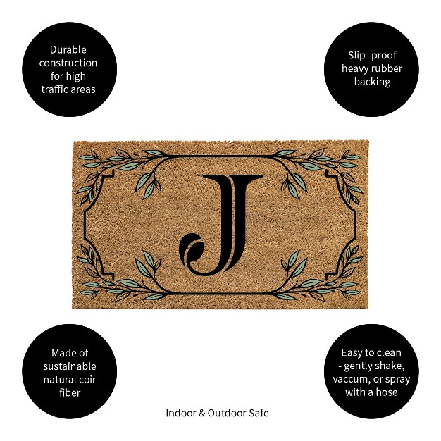 X 16 quot Monogram Coir Mat Letter quot j quot