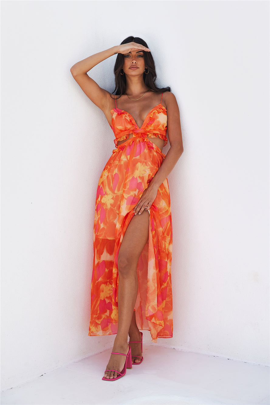 Luxe Resort Style Maxi Dress Orange