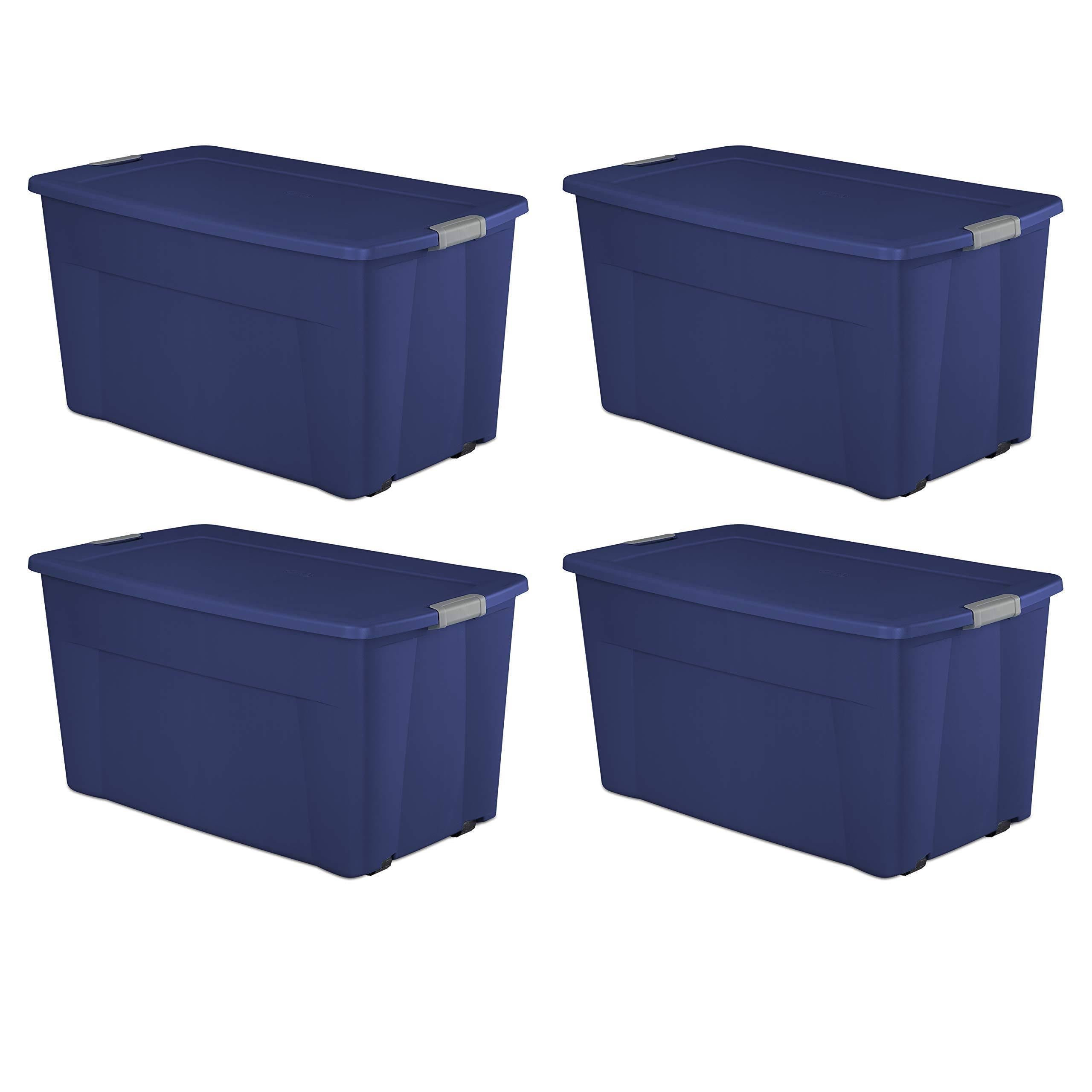 45 Gallon Wheeled Latch Tote- Stadium Blue Case of 4