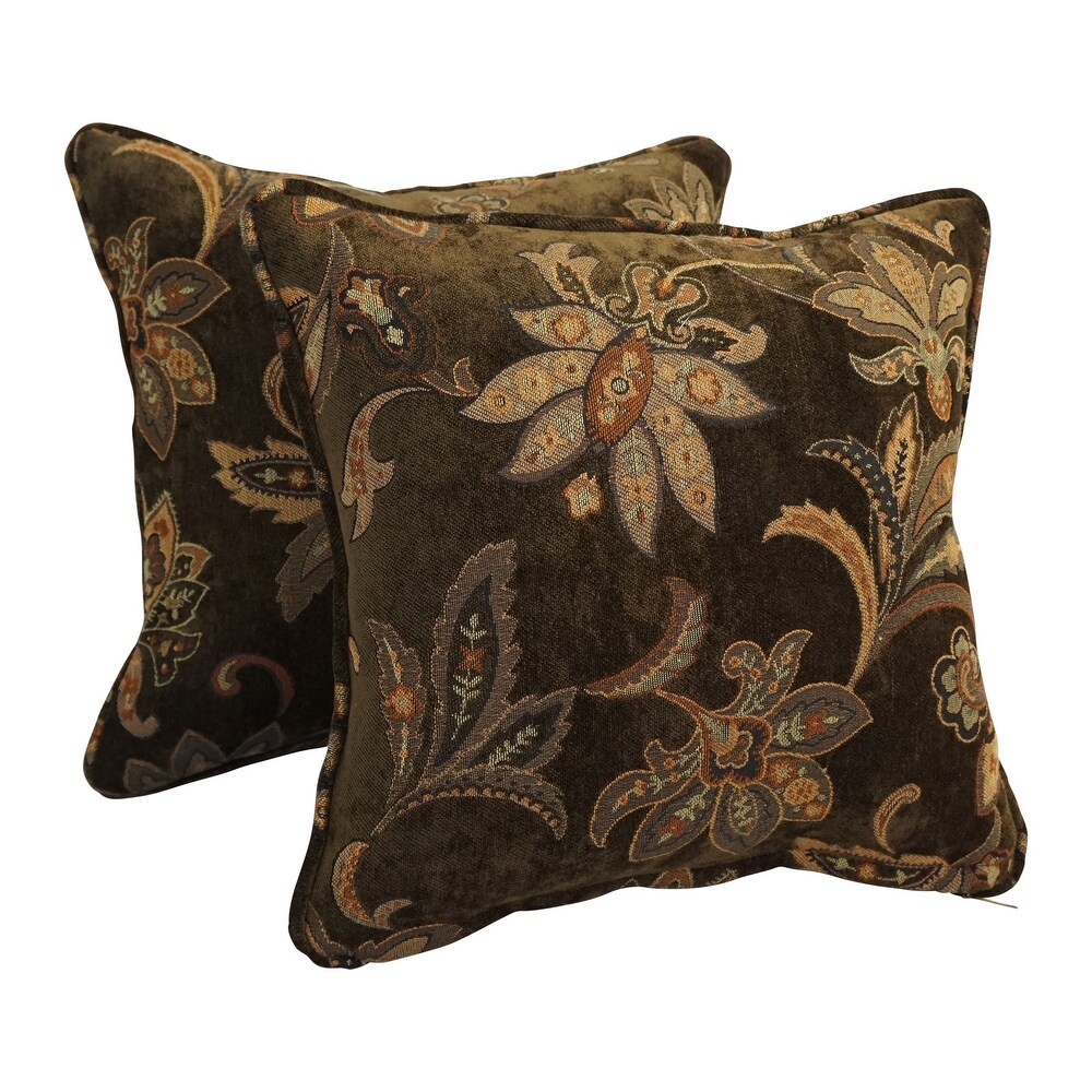 18 inch Jacquard Chenille Square Throw Pillows (Set of 2)