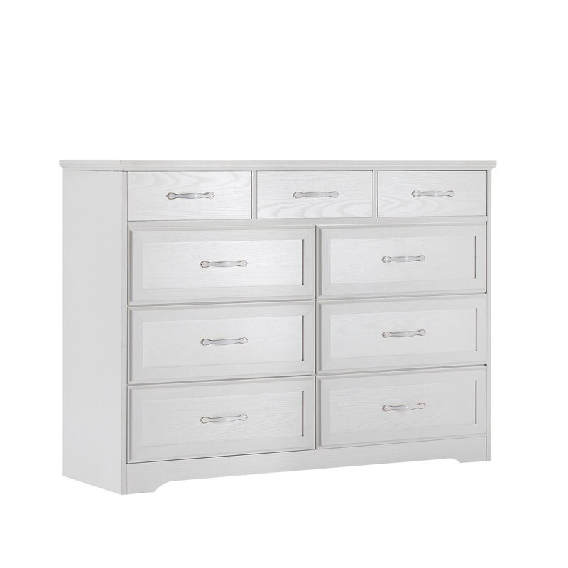 9 Drawer Bedroom Dresser Storage Cabinet with Antique Handles(47.2\