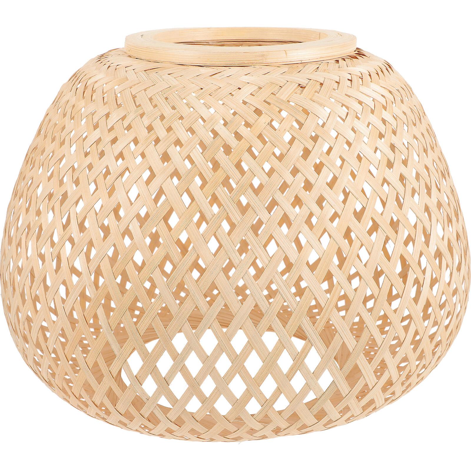 Bamboo Woven Lampshade Hanging Lamp Cover Rustic Style Pendant Light Cover