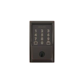 Schlage Century Aged Bronze Electronic Encode Smart WiFi Deadbolt with Alarm BE489WB CEN 716