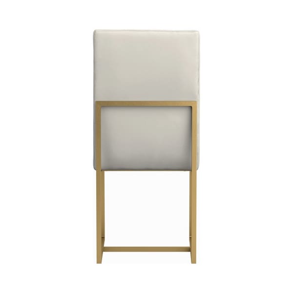 19 Inch Dining Chairs， Set of 2， White Vegan Faux Leather， Parson Style