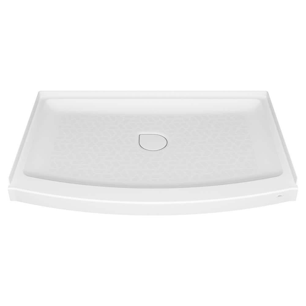 American Standard Ovation Curve 48 in L x 30 in W Alcove Shower Pan Base with Center Drain in Arctic White