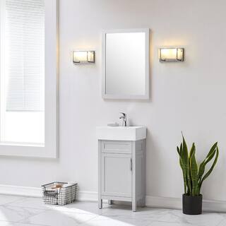 Home Decorators Collection Arvesen 18 in. W x 12 in. D x 35 in. H Bath Vanity in Dove Grey with Ceramic Vanity Top in White with White Sink Arvesen 18G