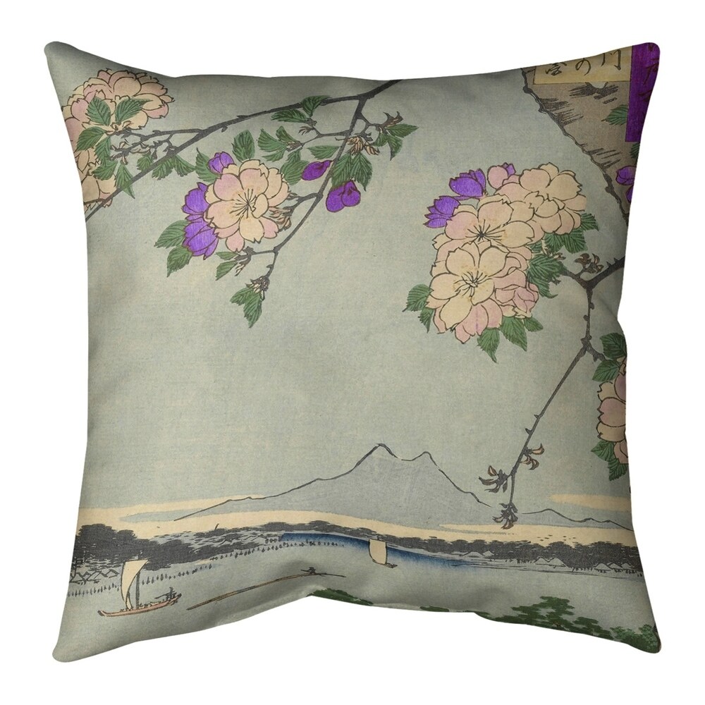 Blossoms Over the River Indoor/Outdoor Pillow